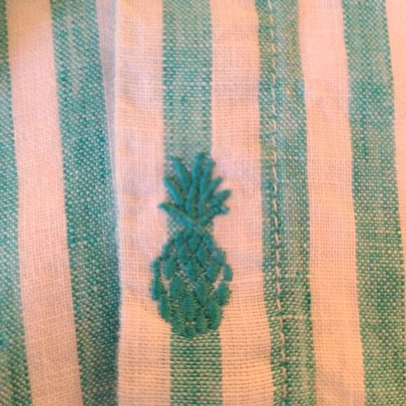 Tommy Bahama Coastalina Cabana Stripe Womens Linen Button Front Tunic Top Small - Picture 8 of 15